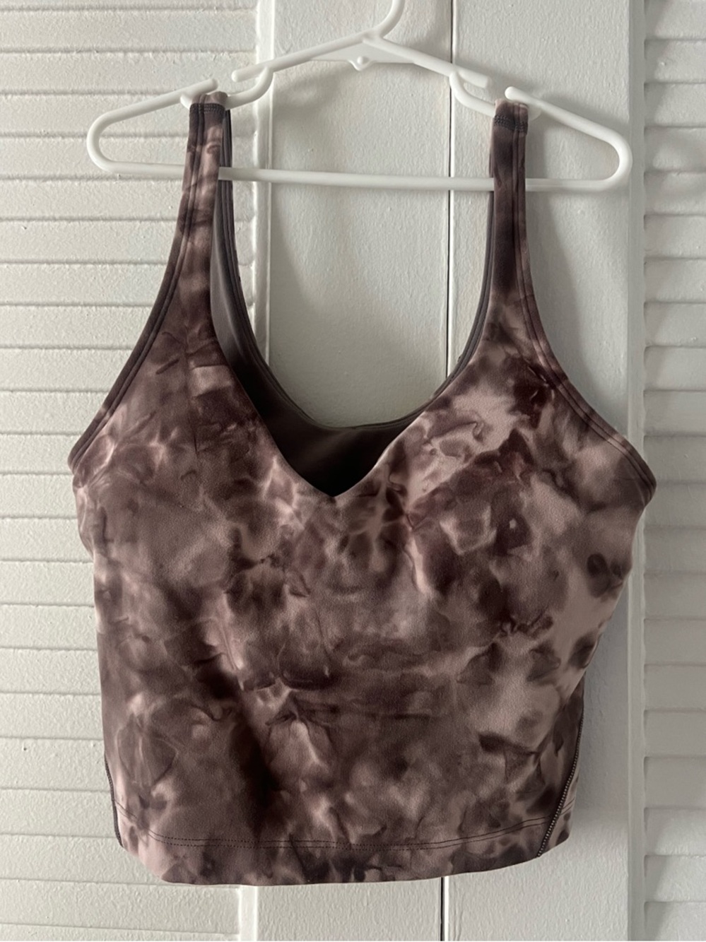 lululemon athletica Brown Tie-Dye V-Neck Crop Tank